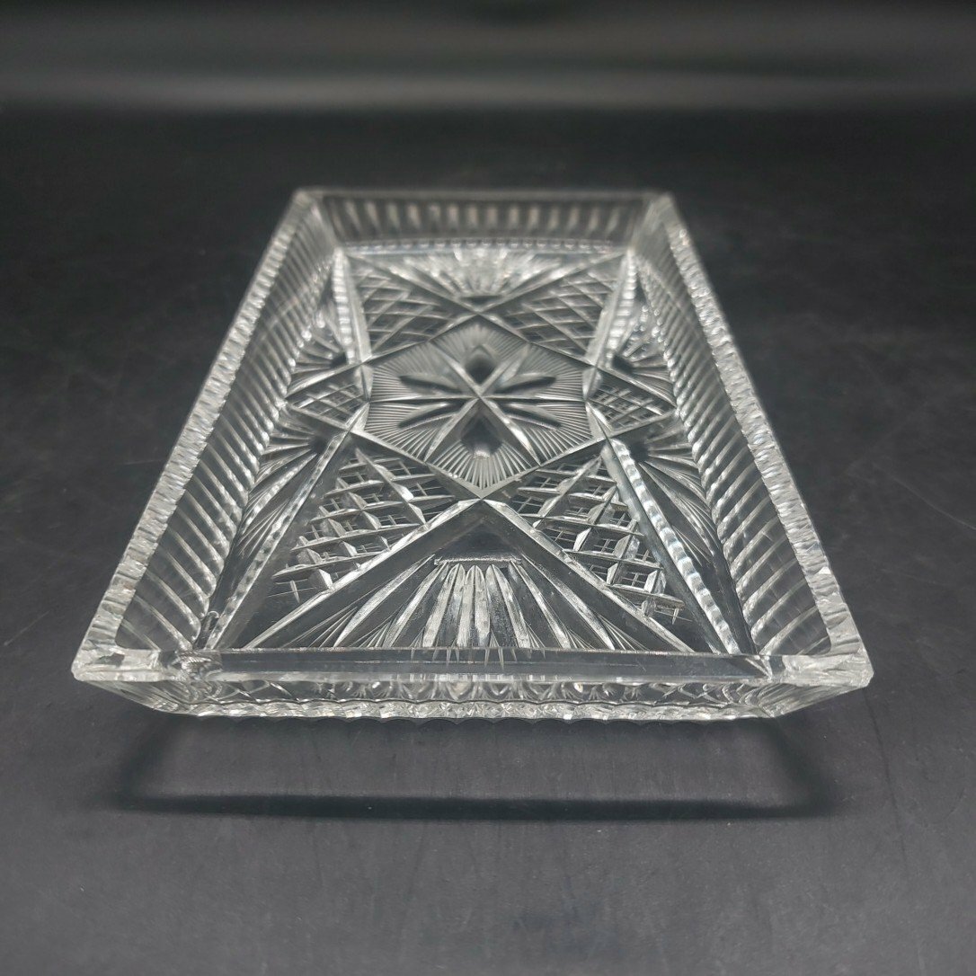 Мелочница (визитница), стекло, алмазная грань, 1950 г.