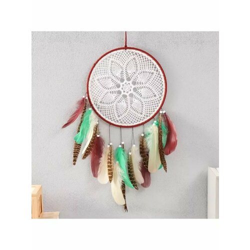 Ловец снов Кружево Цветок зелёно-коричневый 24х45 см 1195₽