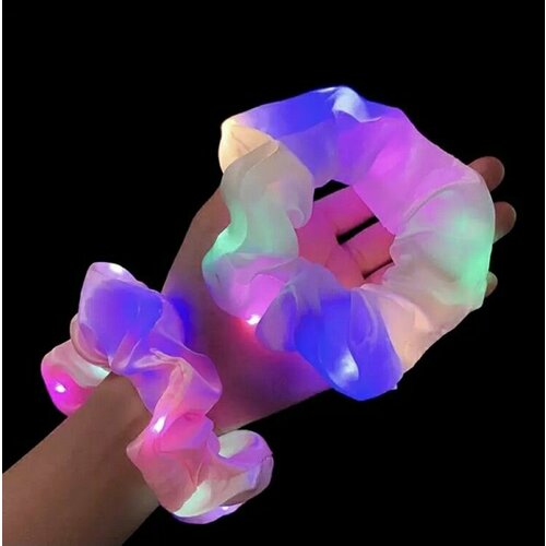 Резинка для волос светится в темноте 3 шт в наборе цвета рандом резинки которые светятся 3 режима 582₽