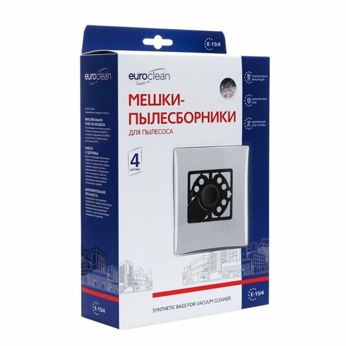 Мешок-пылесборник E-154 Euroclean синтетические для пылесоса 4 шт комплект из 6 шт 2495₽