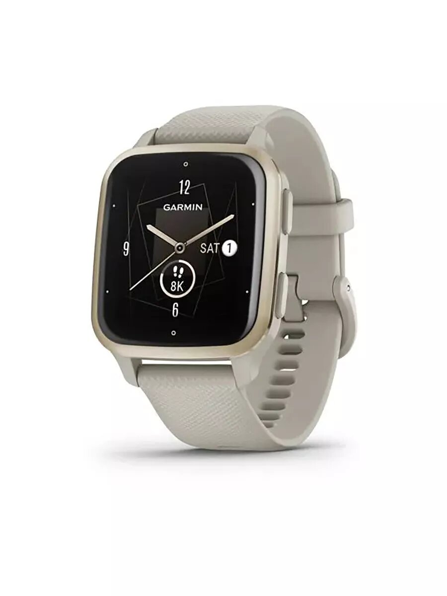 фото Смарт-часы Garmin Venu Sq 2 белые с кремово-золотым алюминиевым безелем 010-02701-11