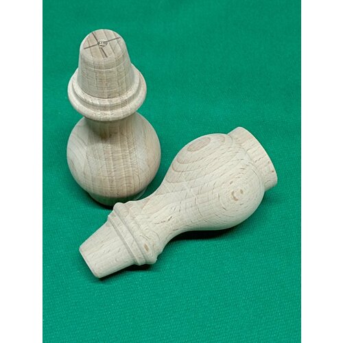 Опора деревянная фигурная 2шт/ ножка мебельная из массива бука высотой 12см, пара