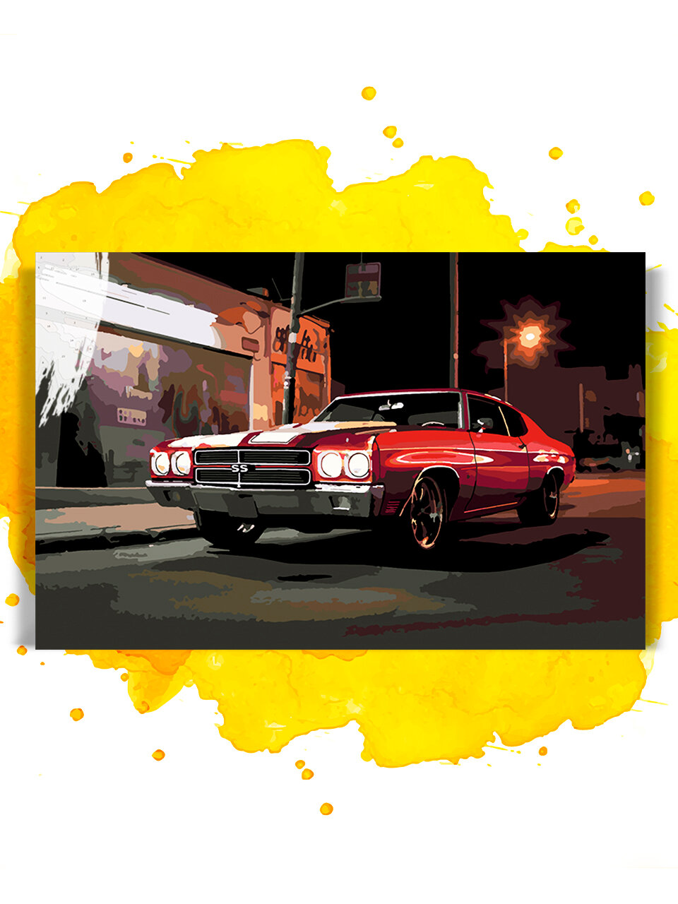 Картина по номерам на холсте Chevrolet Chevelle SS, 40 х 60 см