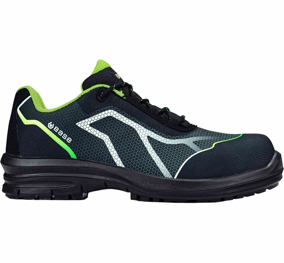 Полуботинки BASE Oren S3 SRC черный/зеленый