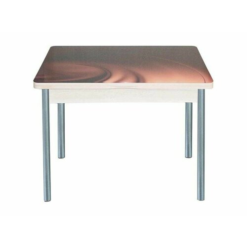 Симпл фотопечать стол обеденный раскладной / шоколад/дуб молочный/металлик