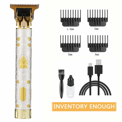 Машинка для стрижки T9 с функцией прямой зарядки и платиновой насадкой Будды 58300₽