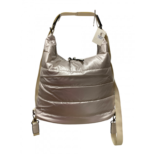 Сумка шоппер , фактура стеганая, пыльная роза, бежевый