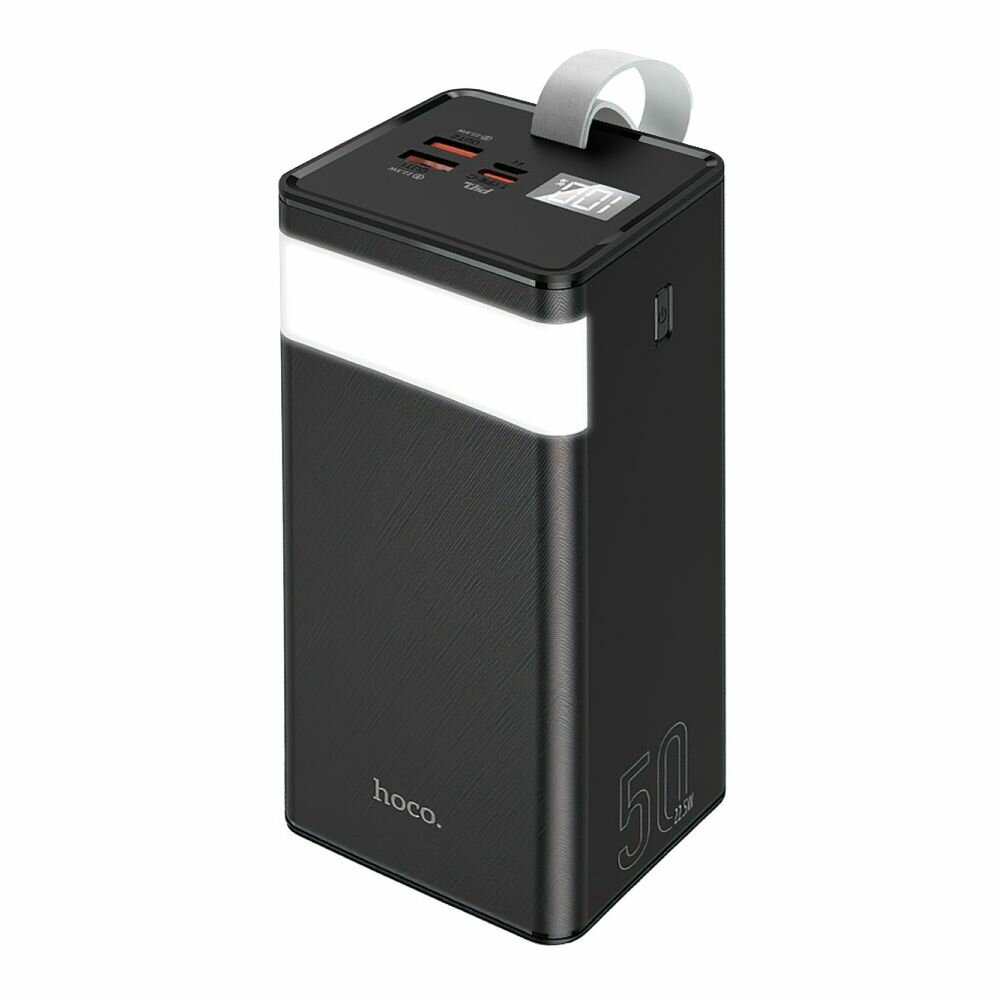 Внешний АКБ HOCO J86A Powermaster 50000 mAh, 2xUSB, 1xUSB-C, 3А, QC 3.0, PD20W, LED дисплей, лампа,