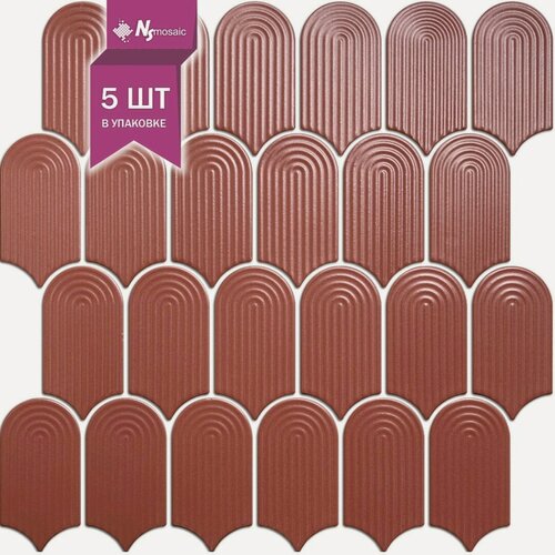 Изображение товара Мозаика керамическая NSmosaic R-346, красная матовая, 288х298 мм, упаковка 5 шт