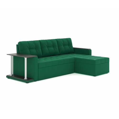 Угловой диван D&E Factory Атланта S 140*200, ППУ, велюр бинго грин