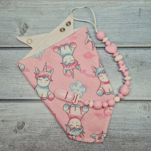 Держатель для соски и детский нагрудник