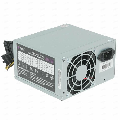 Блок питания HIPER HPT-400 HPT-400 серый - 400 Вт EPS12V 20 4 pin 4 pin CPU 3 SATA 12148₽
