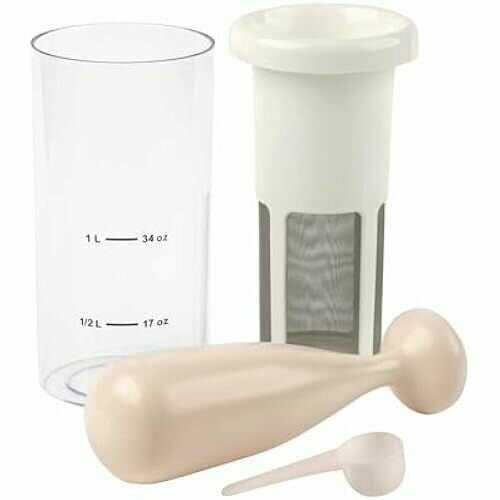 JATA MILKER JELV2300 - Молочная машина для домашнего растительного молока, овсянки, соевых бобов, риса, миндаля, максимальной эмульсии, 1 литр за 1 минуту, с 5 рецептами, без миксера