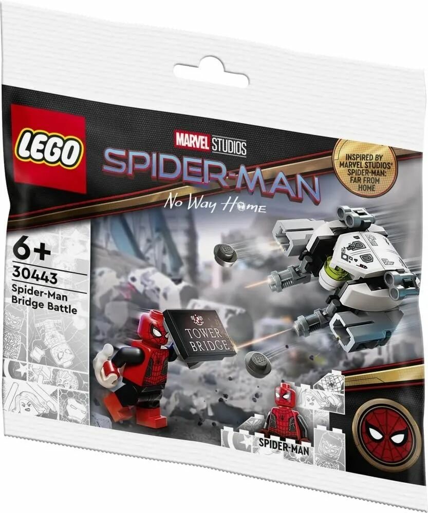 Конструктор LEGO Polybag Marvel Super Heroes Spider-Man Bridge Battle "Человек-паук: Битва на мосту" 45 деталей / 30443