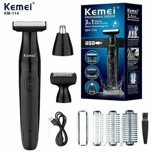 Триммер Kemei KM-114 черный 1536₽