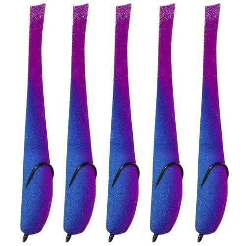 Поролоновая рыбка 12см (набор из 5шт) с двойником фиолетовая с синей спинкой