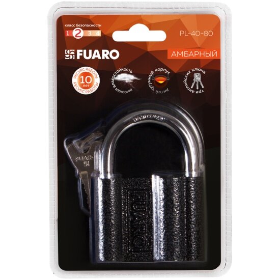 Замок навесной Fuaro PL-PROTEC-4080 3key (PL-4080) англ. /блистер — фото 1