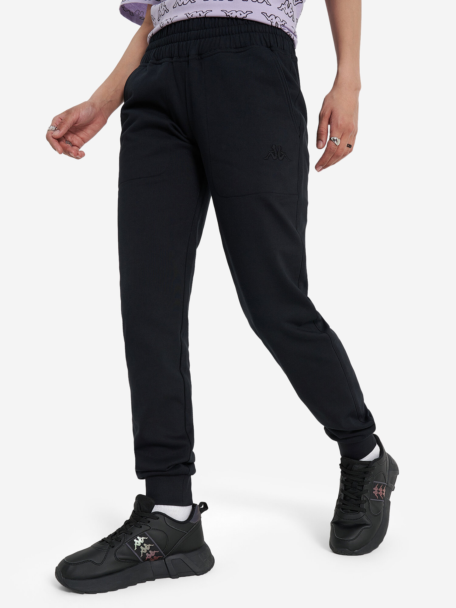 Брюки джоггеры Kappa Authentic Core Women's Knitted Pants, размер 50, черный