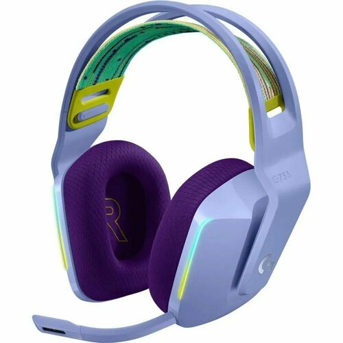 Беспроводная игровая гарнитура Logitech G G733 RGB с микрофоном объемным звуком 71 крепление на голове шутер от первого лица в жанре Battle Royale 13299₽