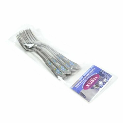 Vertex Santorino Вилка столовая Цветок синий 6 штуп 1 уп 696₽
