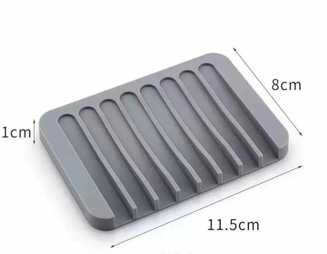 Силиконовая мыльница для кускового мыла, 2 шт в комплекте, белый, серый — фото 1