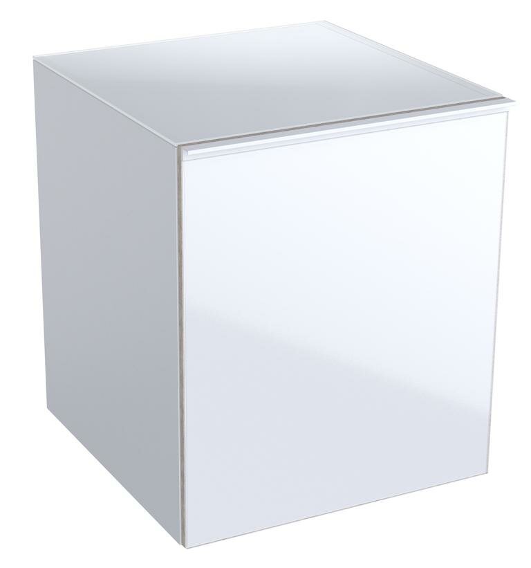 Geberit Acanto 500.618.01.2 Боковой шкафчик 450 x 520 x 476 мм, фронтальная часть: белое стекло корпус: белый с сильным блеском — лакированный