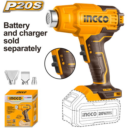 Фен аккумуляторный INGCO HGLI2002 INDUSTRIAL 20 В 6348₽