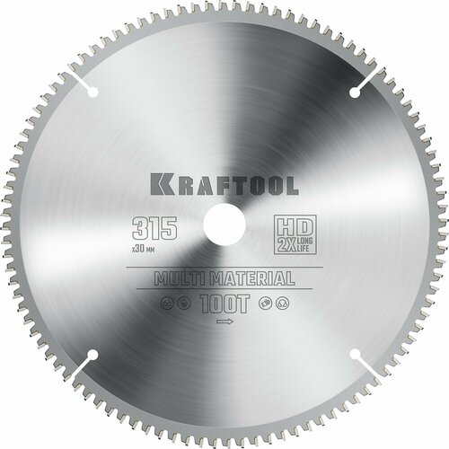 фото Kraftool multi material, 315 х 30 мм, 96т, пильный диск по алюминию (36953-315-30)