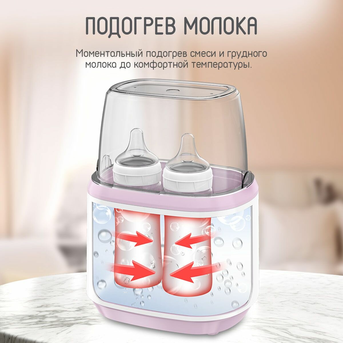 Стерилизаторы Для Бутылочек Подогреватель для бутылочек детских электрический на 4 шт с функцией стерилизации / стерилизатор для бутылок для кормления ребенка с подогревом