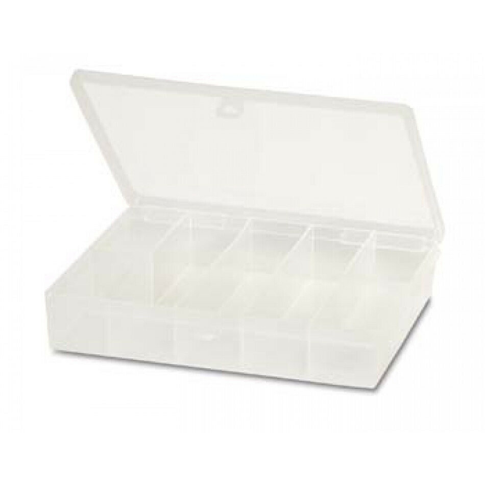 Ящик кейс органайзер для храния Tayg  178х140х34мм  прозрачный  литые перегородки  масса   0 1 кг
