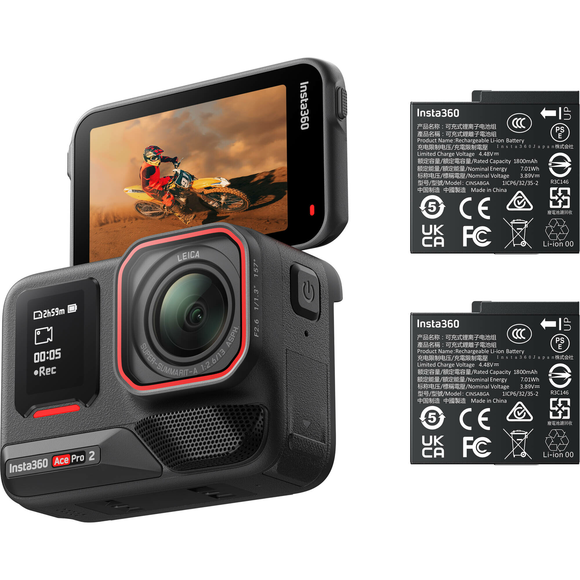 Экшн-камера Insta360 Ace PRO 2 Dual Battery Bundle (2x1800mAh) — фото 1