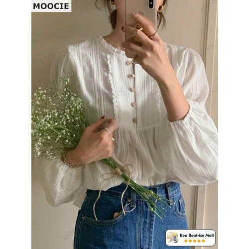 фото Блуза moocie, размер m, белый