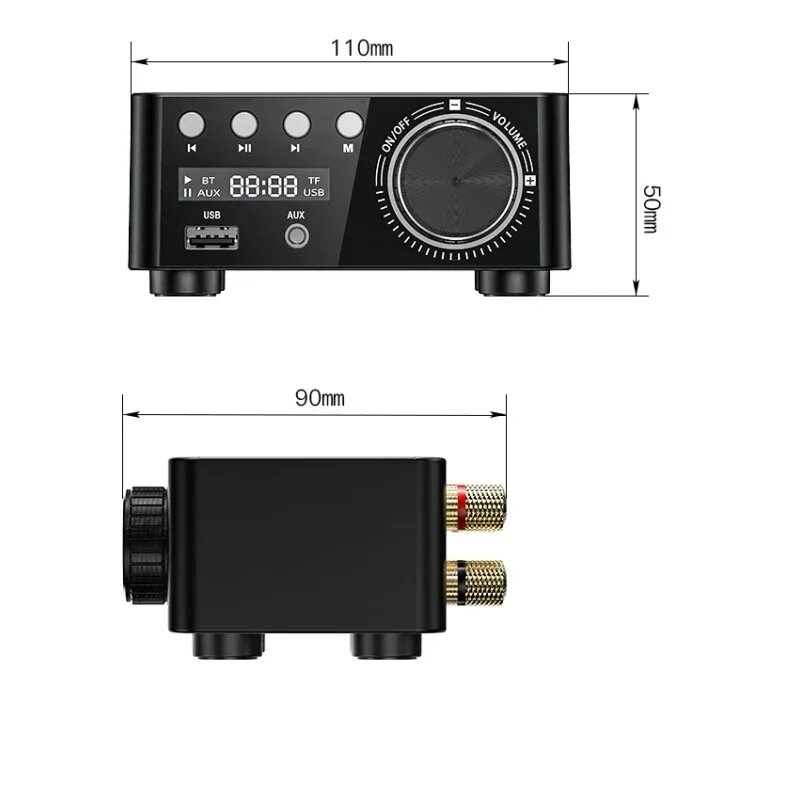 ICANING HiFi аудиоусилитель 50Вт Bluetooth 5.0 — фото 1