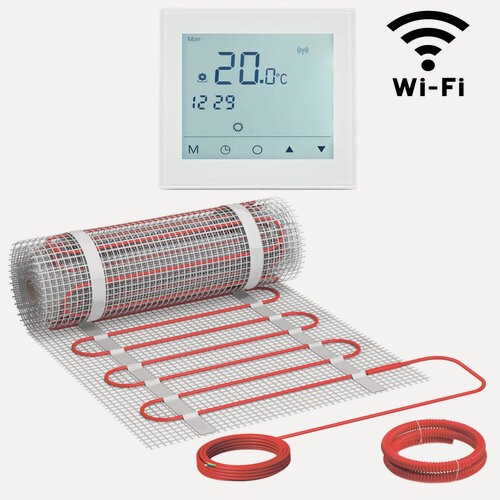 Изображение товара Теплый пол Vimarr L 540L750KM5.0-M1-51 5 м2 750 Вт с белым WiFi программируемым сенсорным терморегулятором