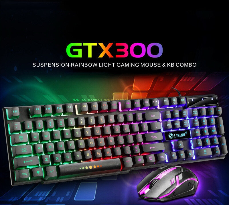 GTX300 Проводная светящаяся клавиатура и мышь