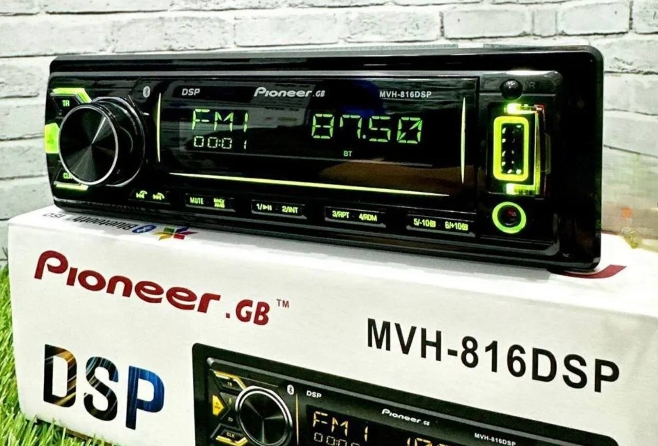 Магнитола Процессорная Pioneer GB MVH-816 DSP 55Wx4 Bluetooth AUX USB Управление с приложения 40 настроек эквалайзера — фото 1