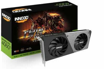 INNO3D RTX4060Ti 16GB TWIN X2 OC GDDR6 128-bit DPx3 HDMI 2FAN RTL (N406T2-16D6X-178055N)