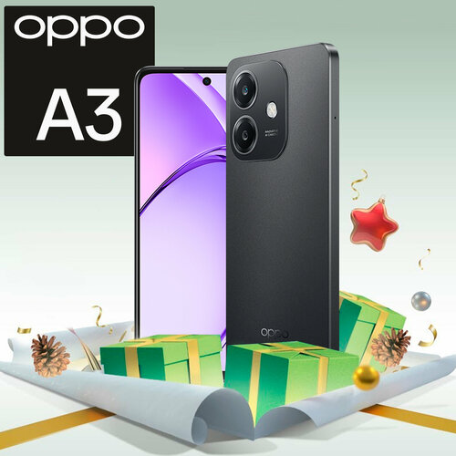 OPPO A3 6/256 Гб, цвет мерцающий черный, IP54 противоударный корпус
