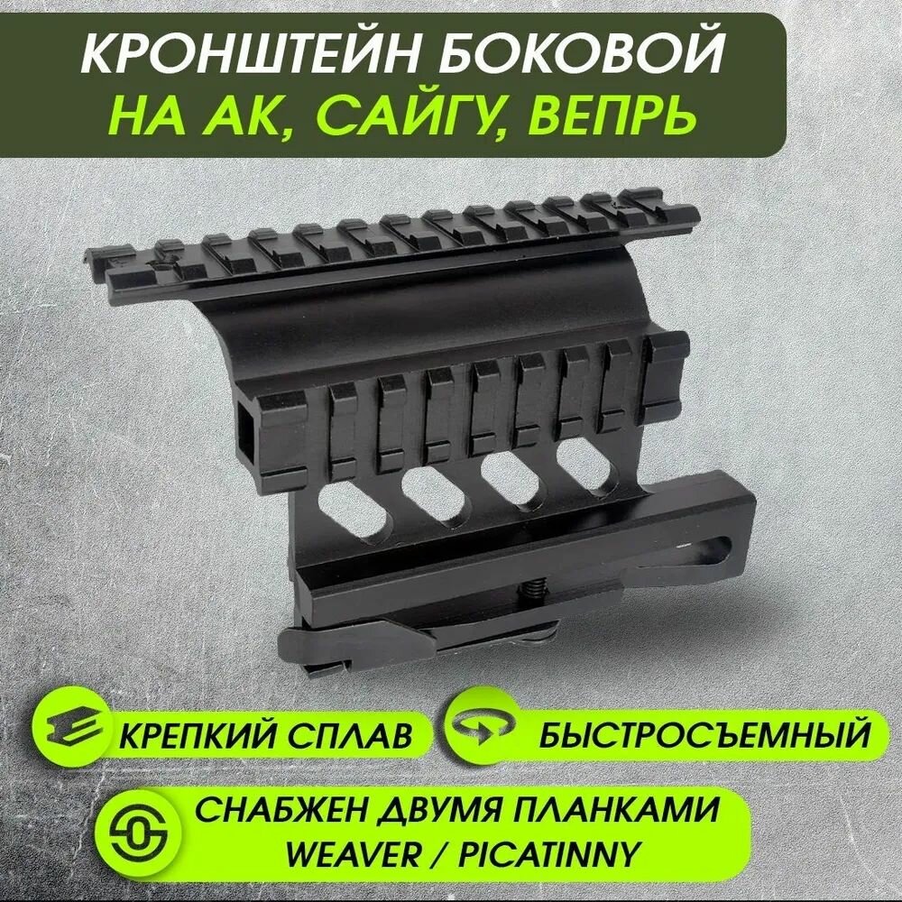 Боковое крепление быстросъёмное, ласточкин хвост, боковой кронштейн с планками