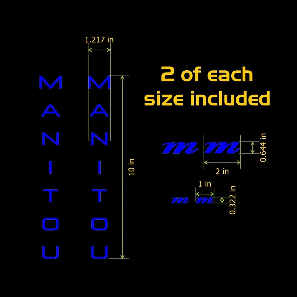 Наклейки Manitou, синие, 10" и 2"