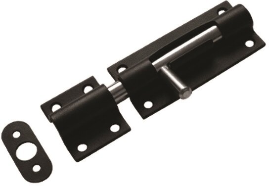 Засов дверной зд-170 черный Домарт цельнометаллический корпус