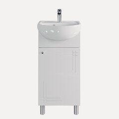 Изображение товара Тумба напольная SanStar Июнь 40 с раковиной Азов 40 (комплект) для ванной комнаты, белая