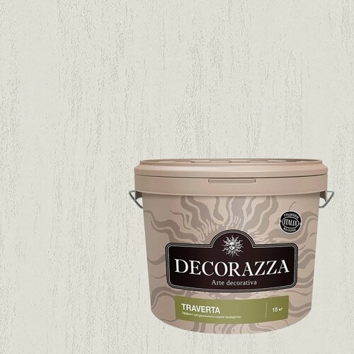 Изображение товара Декоративная штукатурка с эффектом натурального камня травертина Decorazza Traverta (15кг) TR 001