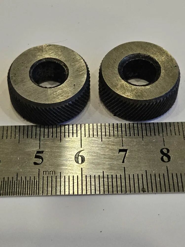 Ролик для накатки сетчатого рифления, 20х9х8 мм, 0,8 мм , левый+правый, 1 комплект