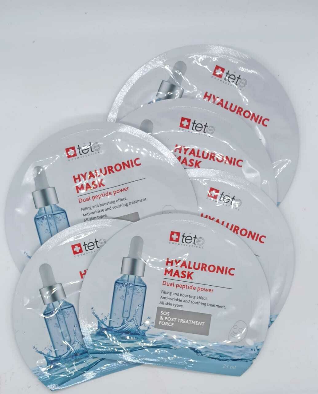 Маска тканевая 6 шт BOX Hyaluronic Mask SOS and Post treatment force Tete Cosmeceutical