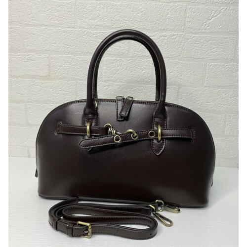 Сумка багет La mar, фактура гладкая, кофе