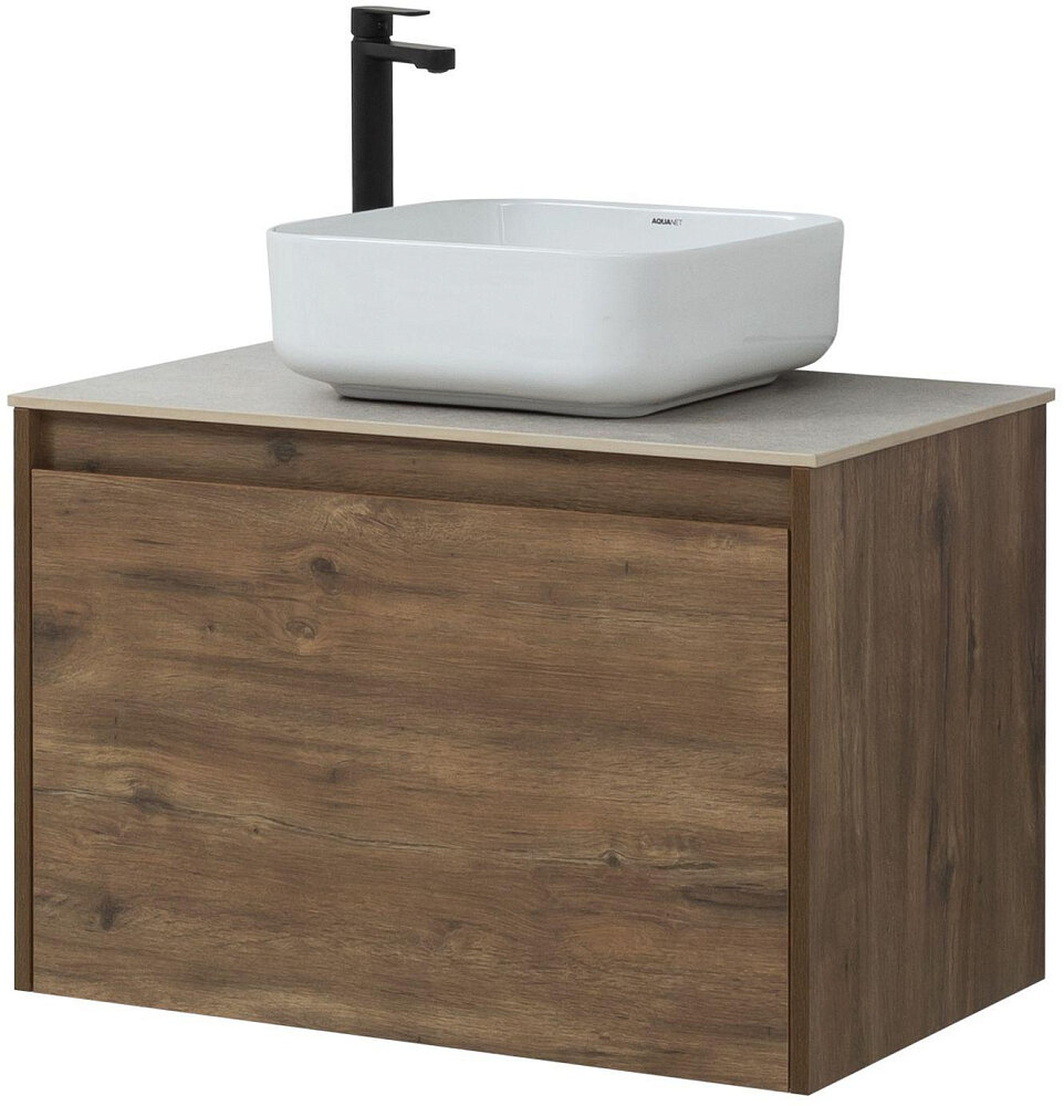 Тумба под раковину Aquanet Nova Lite 75 см 249514 с 1 ящиком, коричневый - фото №10