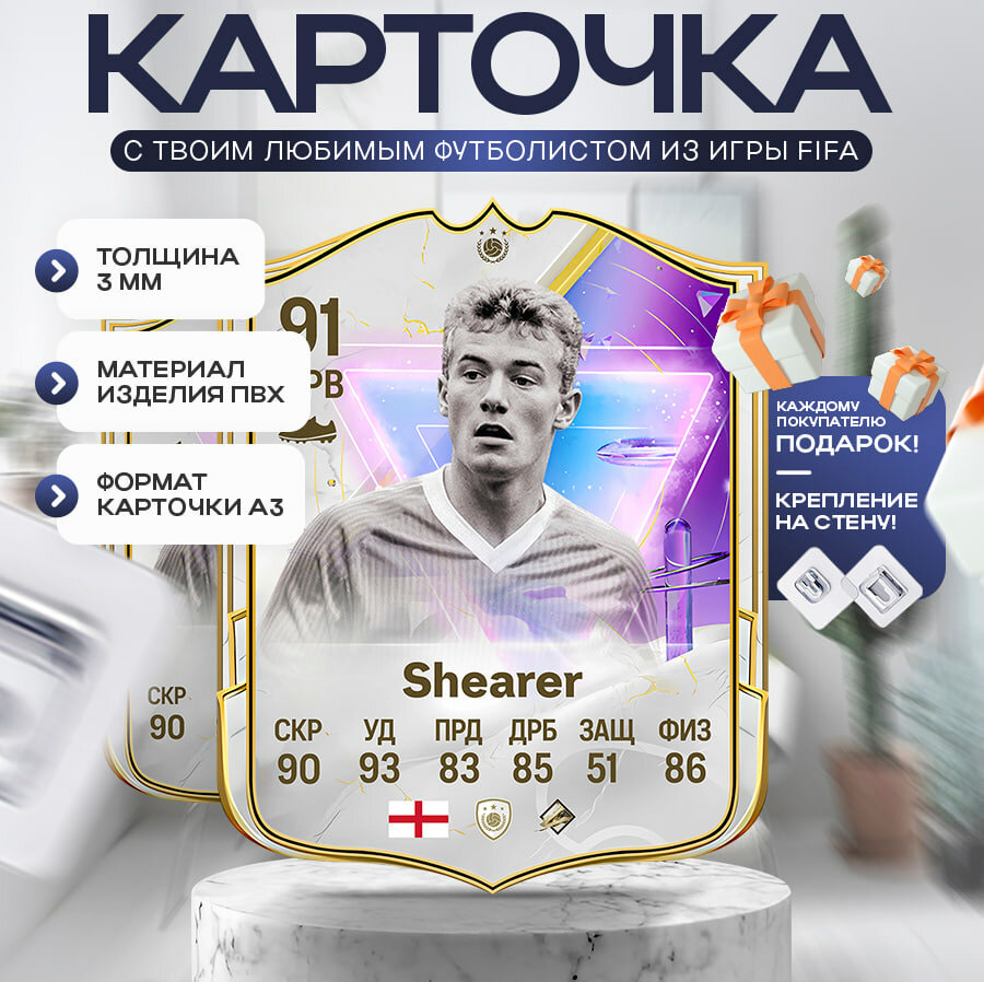 Карточка фифа с футболистом Shearer 91 A3