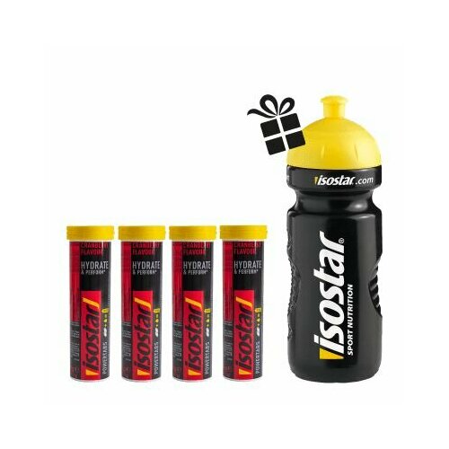 Изотоник Isostar Powertabs Клюква (10 таблеток по 12 г), 4 шт, бутылка в подарок