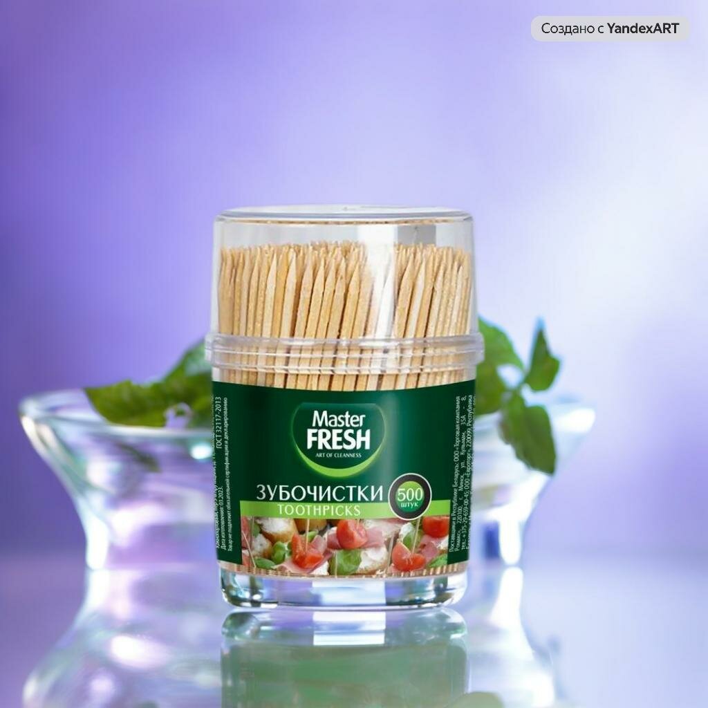 Зубочистки березовые Master Fresh в пластиковой баночке 500 шт